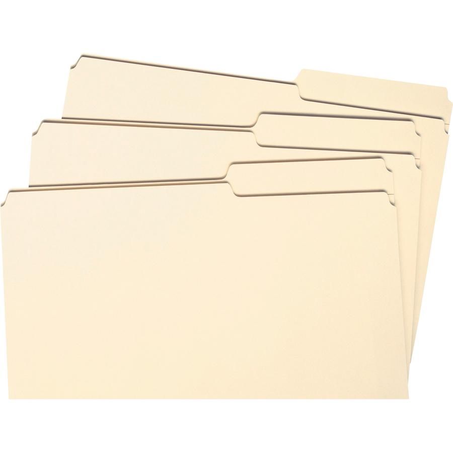 Smead 2/5 Tab Cut Legal Recycled Top Tab File Folder - 8 1/2" x 14" - 3/4" Expansion - Top Tab Location - Right Tab Position - Manila - Manila - 10% Recycled - 100 / Box. Picture 9