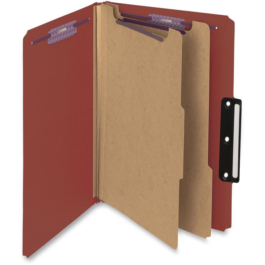 Smead SafeSHIELD 1/3 Tab Cut Legal Recycled Classification Folder - 8 1/2" x 14" - 2" Expansion - 2 x 2S Fastener(s) - 2" Fastener Capacity for Folder - Top Tab Location - Right of Center Tab Position. Picture 8