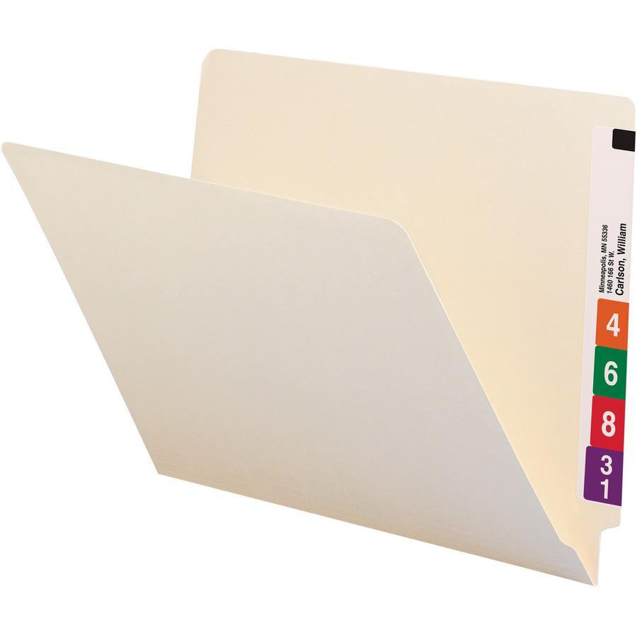 Smead Straight Tab Cut Letter Recycled End Tab File Folder - 8 1/2" x 11" - 3/4" Expansion - Manila - Manila - 10% Recycled - 100 / Box. Picture 4