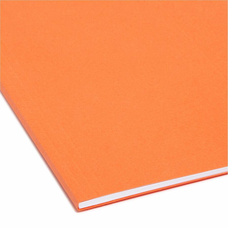 Smead Colored 1/5 Tab Cut Letter Recycled Hanging Folder - 8 1/2" x 11" - Top Tab Location - Assorted Position Tab Position - Vinyl - Orange - 10% Recycled - 25 / Box. Picture 8
