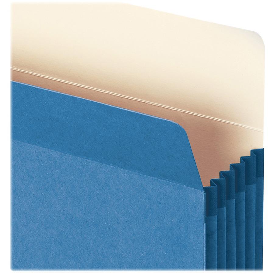 Smead TUFF Pocket Straight Tab Cut Letter Recycled File Pocket - 8 1/2" x 11" - 5 1/4" Expansion - Top Tab Location - Blue - 10% Recycled - 1 Each. Picture 7