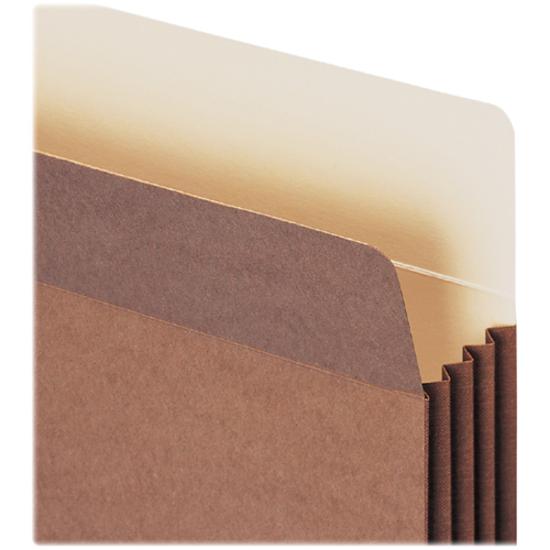 Smead TUFF Straight Tab Cut Legal Recycled File Pocket - 8 1/2" x 14" - 800 Sheet Capacity - 3 1/2" Expansion - Redrope - Redrope - 30% Recycled - 10 / Box. Picture 4