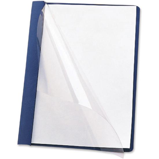 Smead Letter Recycled Report Cover - 8 1/2" x 11" - 3 Fastener(s) - 1/2" Fastener Capacity for Folder - Vinyl, Metal - Dark Blue - 50% Recycled - 25 / Box. Picture 6