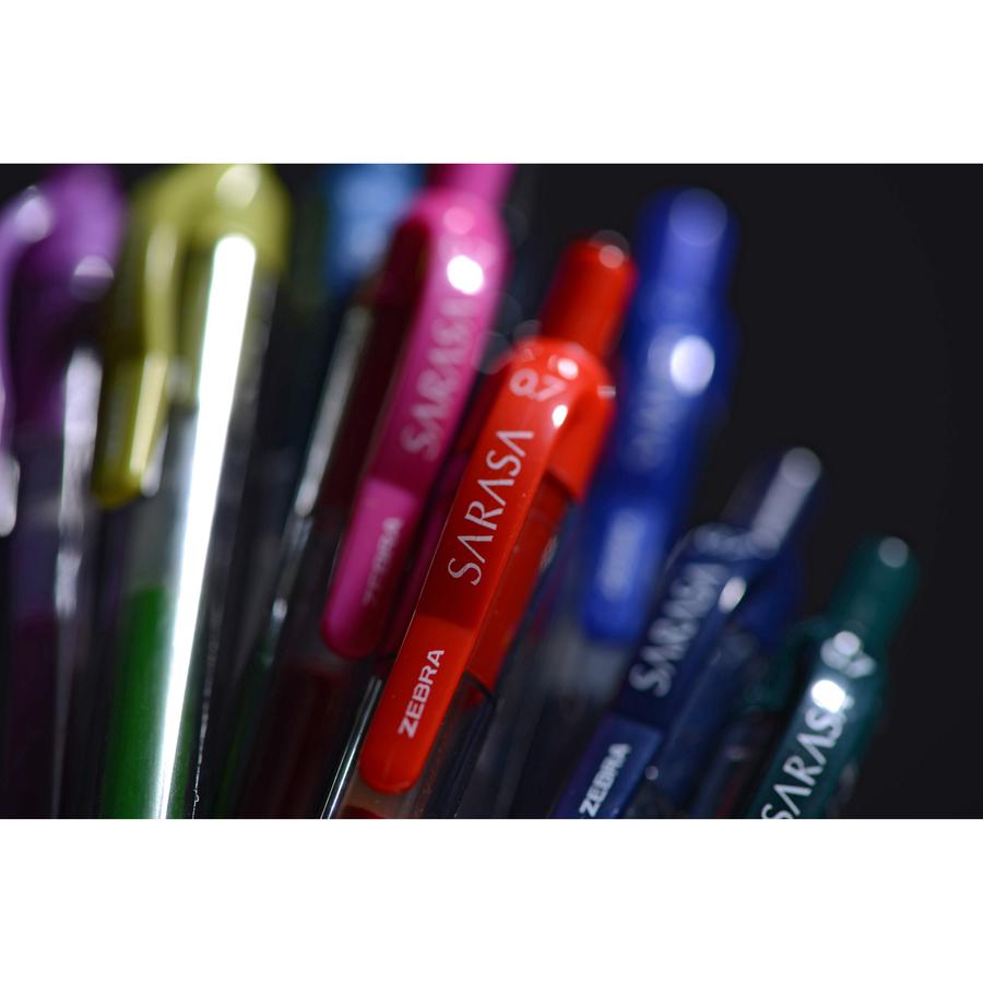Zebra SARASA dry X20 Retractable Gel Pen - Fine Pen Point - 0.5 mm Pen Point Size - Refillable - Retractable - Blue Pigment-based Ink - Translucent Barrel - 1 Dozen. Picture 3