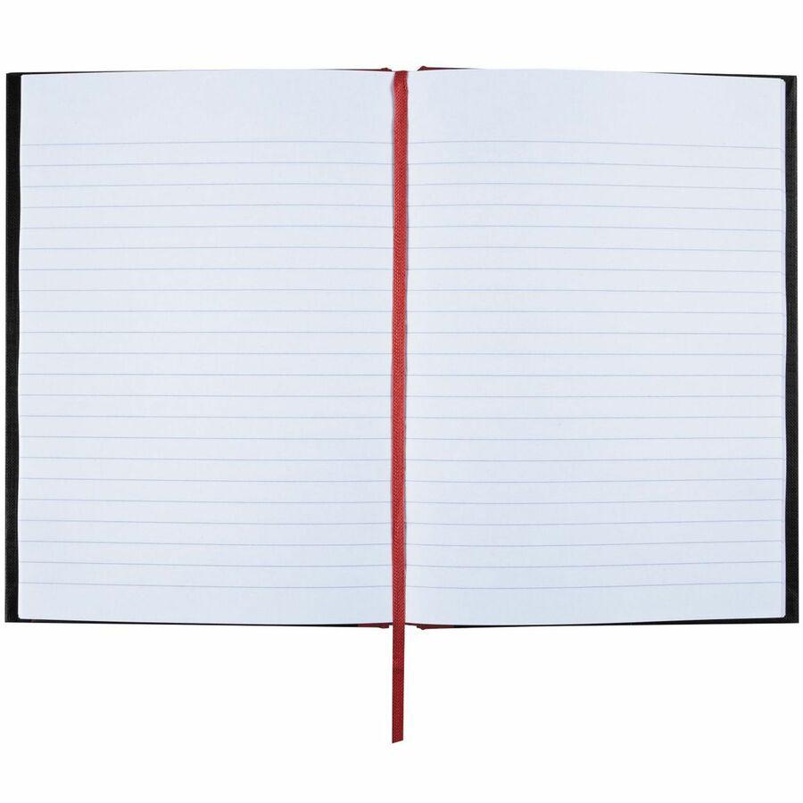 Black n' Red Casebound Ruled Notebooks - A5 - 96 Sheets - Sewn - 24 lb Basis Weight - 5 5/8" x 8 1/4" - White Paper - Red Binder - Black Cover - Ribbon Marker, Hard Cover - 1 Each. Picture 5