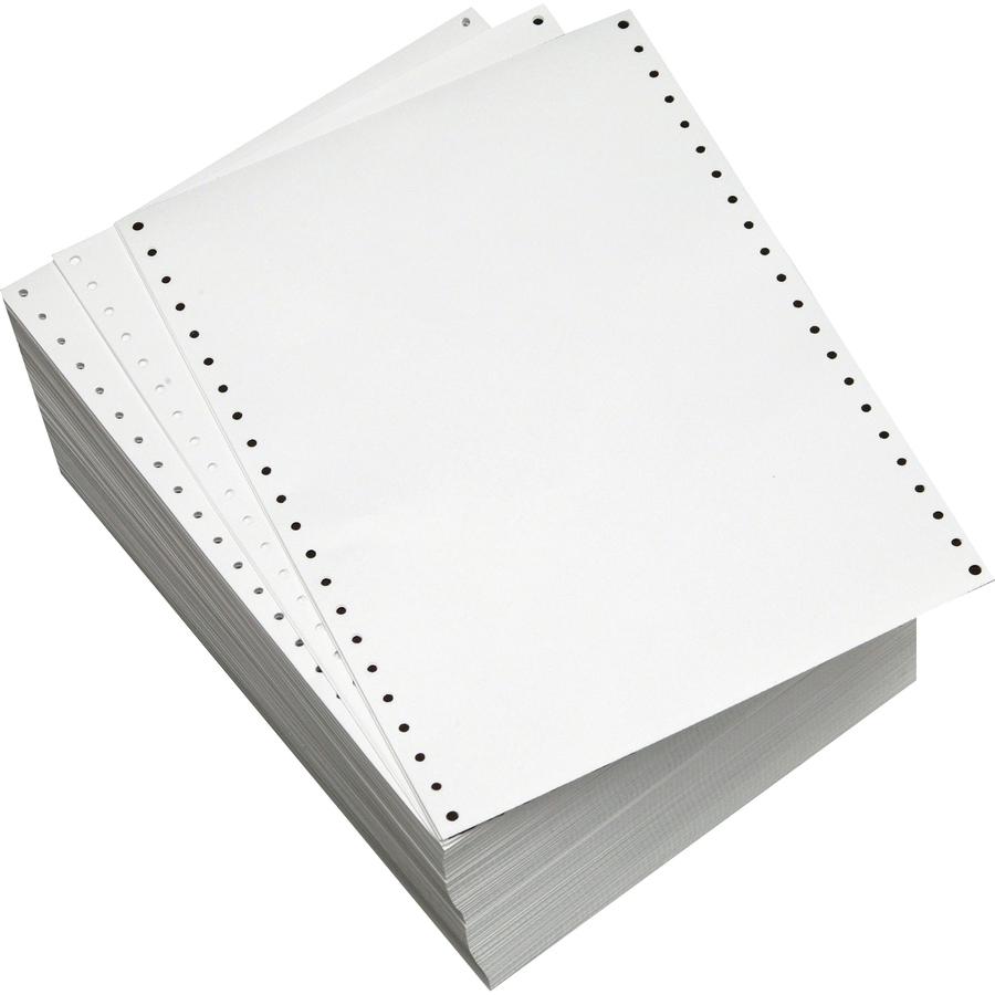 Sparco Perforated Blank Computer Paper - 8 1/2" x 11" - 20 lb Basis Weight - 230 / Carton - Perforated - White. Picture 6