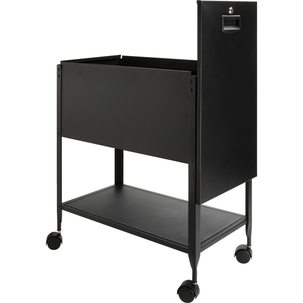 Lorell Standard Mobile File - 4 Casters - x 13.5" Width x 24.8" Depth x 28.3" Height - Black - 1 Each. Picture 3