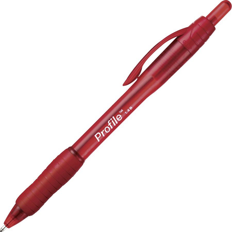 Paper Mate Profile Retractable Ballpoint Pens - Super Bold Pen Point - 1.4 mm Pen Point Size - Retractable - Red - Red Barrel - 1 Dozen. Picture 3