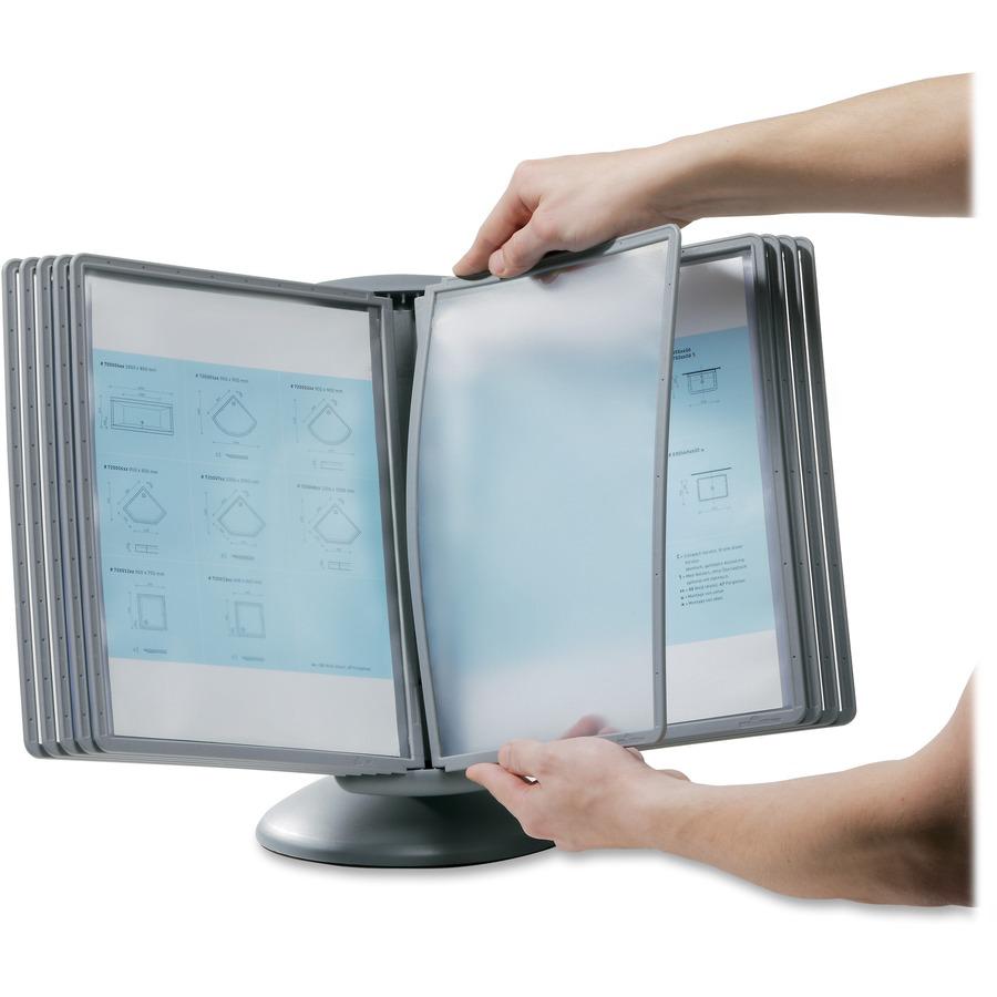 DURABLE&reg; SHERPA&reg; Motion Reference Display System - Desktop - 360&deg; Rotation - 10 Double Sided Panels - Letter Size - Anti-Flective/Non-Glare - Assorted Colors. Picture 8