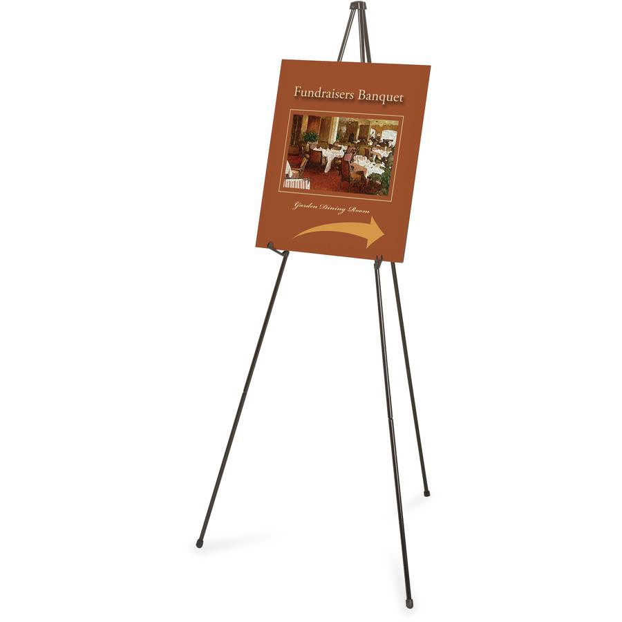 Quartet Heavy-Duty Instant Easel - Tripod Base - 10 lb Load Capacity - 63" Height - Steel, Metal - Black. Picture 3