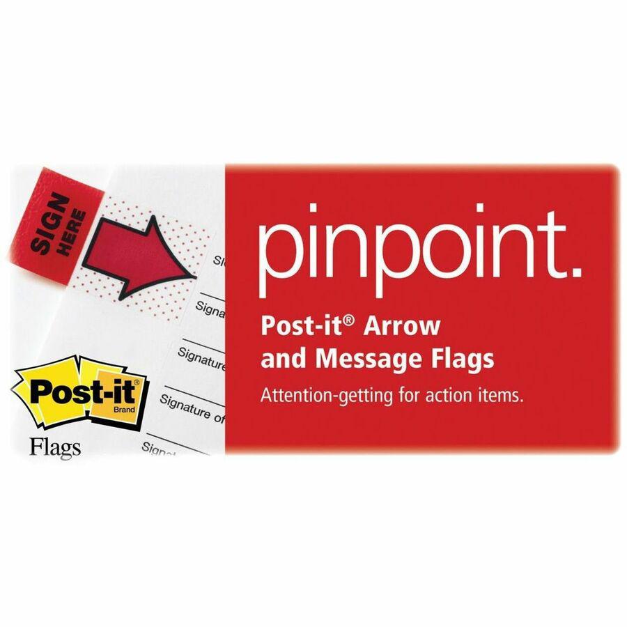 Post-it&reg; Message Flags - 1" x 1.75" Flag - 200 Flag Capacity - Red. Picture 2
