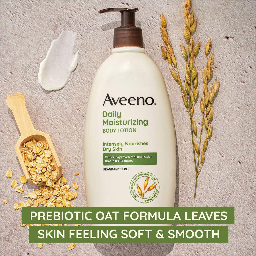 Aveeno&reg; Daily Moisturizing Lotion - Lotion - 12 oz (340.2 g) - Non-fragrance - For Dry, Sensitive Skin - Non-greasy, Non-comedogenic, Hypoallergenic, Absorbs Quickly - 1 Each. Picture 10