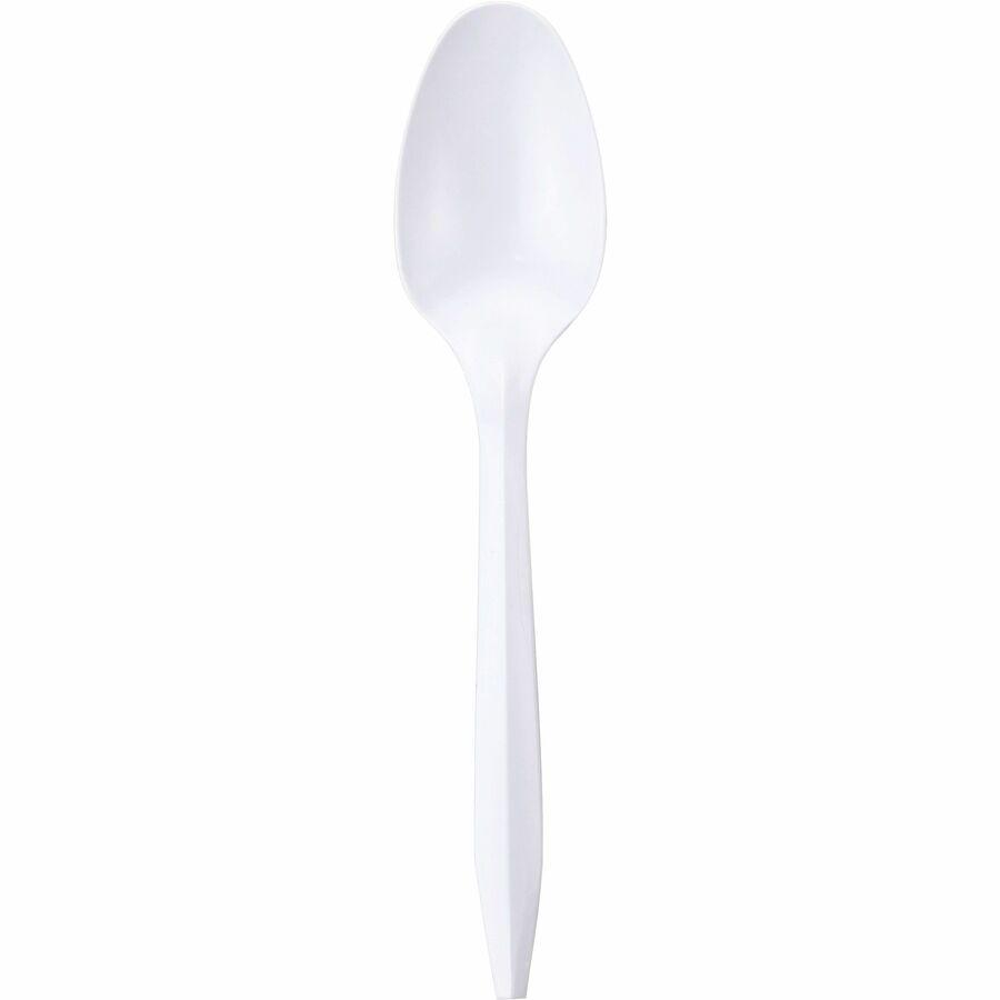 Genuine Joe Medium-weight Spoons - 1000/Carton - White. Picture 3