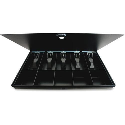 Sparco Locking Cover Money Tray - 1 x Cash Tray - 5 Bill/5 Coin Compartment(s) - Black. Picture 10