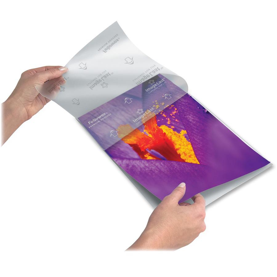 Fellowes ImageLast Thermal Laminating Pouches - Sheet Size Supported: Letter 9" Width x 11.50" Length - Laminating Pouch/Sheet Size: 9" Width3 mil Thickness - Type G - Glossy - for Document, Photo, Me. Picture 6