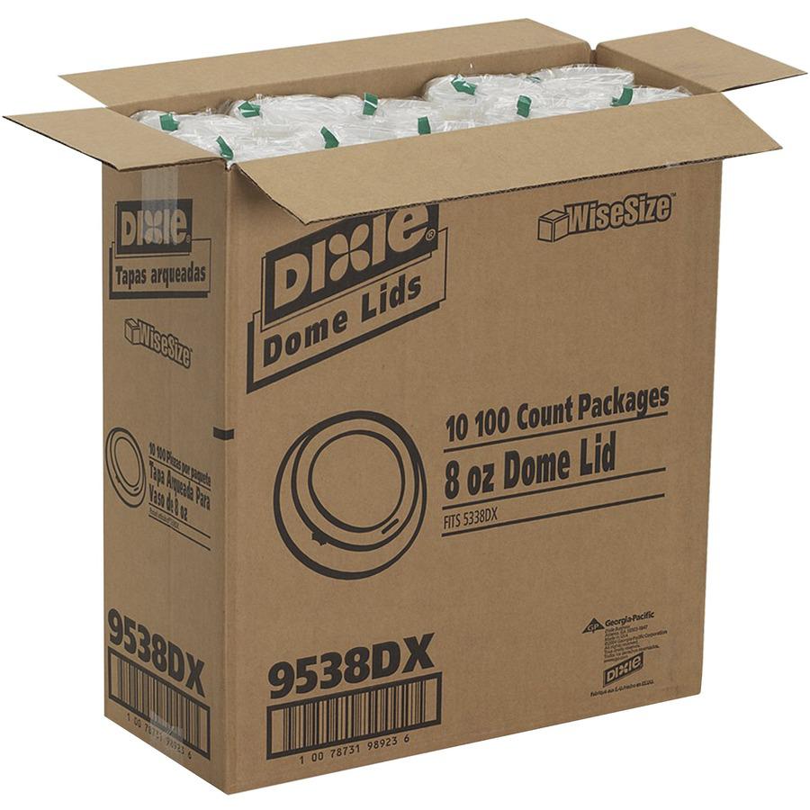 Dixie Small Hot Cup Lids by GP Pro - Dome - Plastic - 100 Lids/Pack - 1000 / Carton. Picture 3
