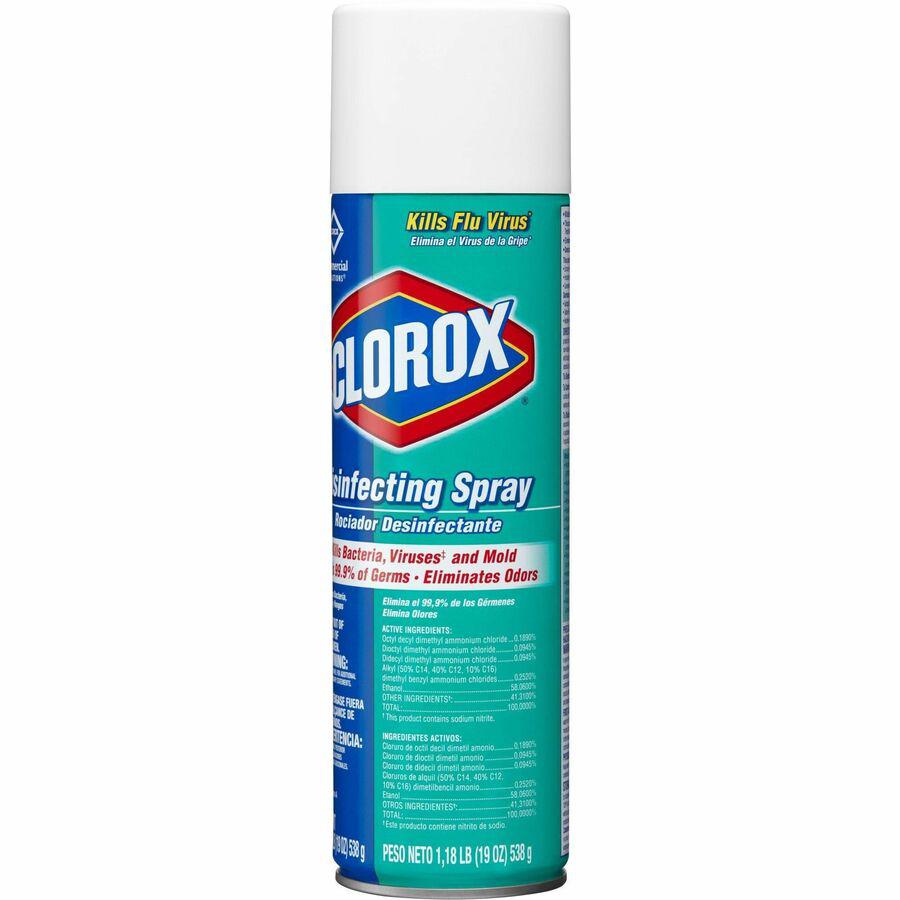 Clorox Commercial Solutions Disinfecting Aerosol Spray - 19 fl oz (0.6 quart) - Fresh Scent - 12 / Carton - Pleasant Scent, Disinfectant. Picture 14