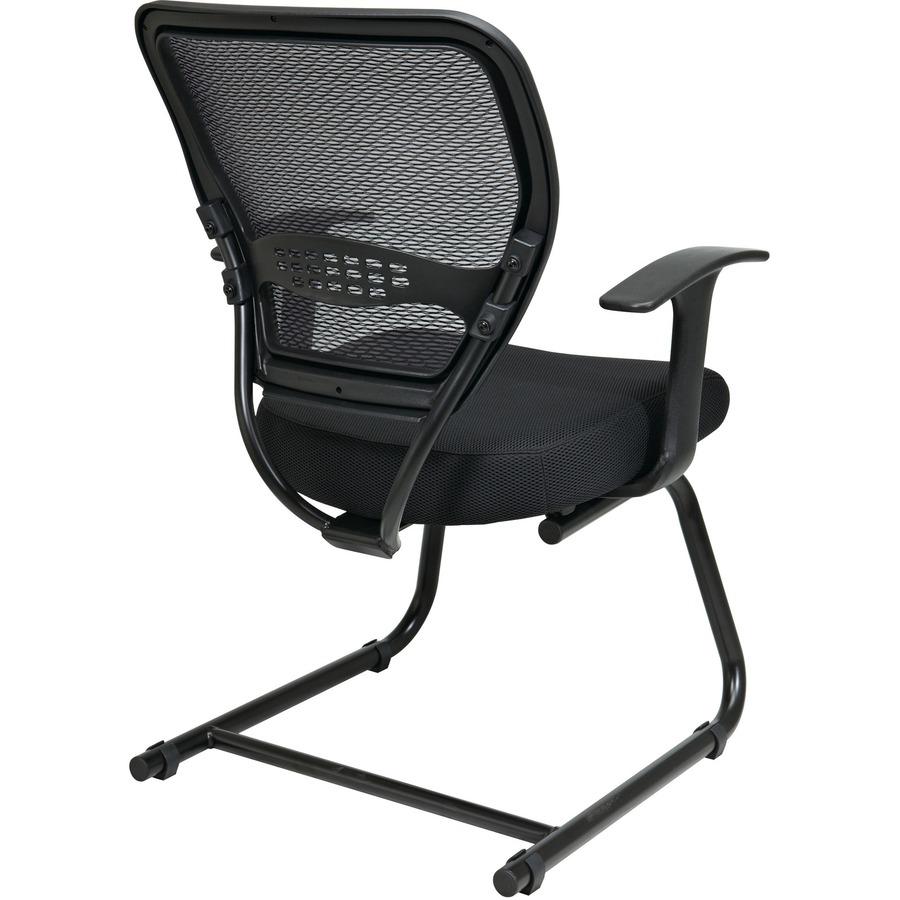 Office Star Professional Air Grid Back Visitors Chair - Black Seat - Sled Base - Black - 1 Each. Picture 4
