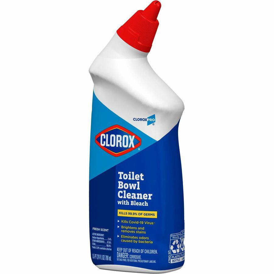 Clorox Commercial Solutions Manual Toilet Bowl Cleaner w/ Bleach - 24 fl oz (0.8 quart) - Fresh Scent - 12 / Carton - Disinfectant, Deodorize - Clear. Picture 15
