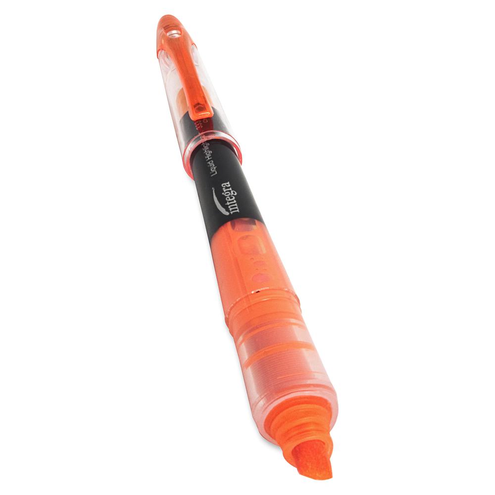 Integra Liquid Highlighters - Chisel Marker Point Style - Fluorescent Orange - 1 Dozen. Picture 4