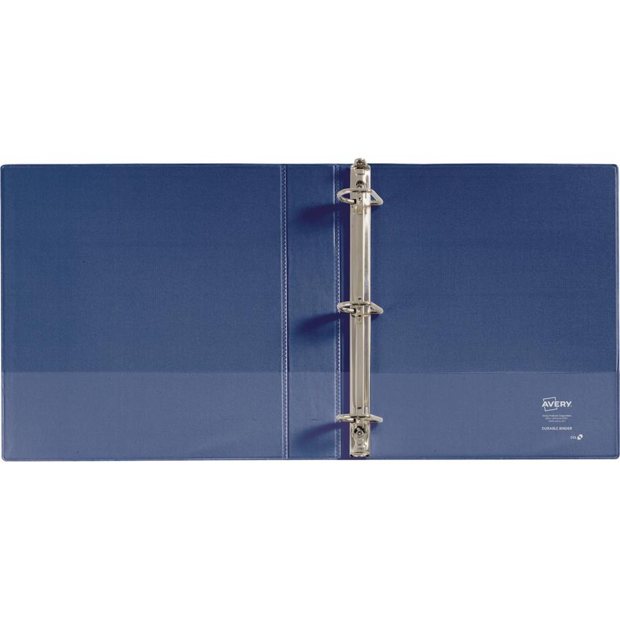 Avery&reg; Durable View 3 Ring Binder - 1 1/2" Binder Capacity - Letter - 8 1/2" x 11" Sheet Size - 375 Sheet Capacity - 3 x Slant Ring Fastener(s) - 2 Pocket(s) - Polypropylene - Recycled - Pocket, D. Picture 4