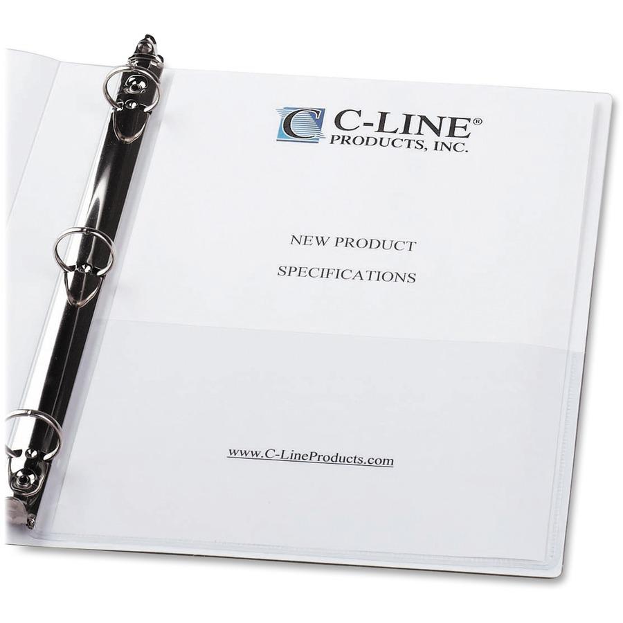 C-Line Self-Adhesive Add-On Poly Filing Pocket - Clear, Peel & Stick, 8-3/4 x 5-1/8, 10/PK, 70185. Picture 2