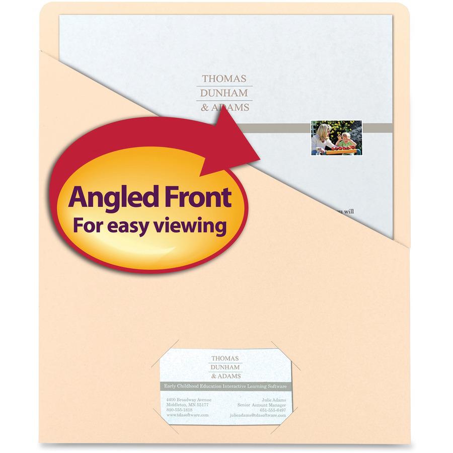 Smead Letter Recycled File Jacket - 8 1/2" x 11" - Manila - Manila - 10% Recycled - 25 / Pack. Picture 3