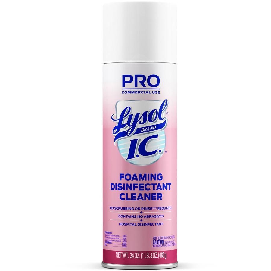 Lysol I.C. Foam Disinfectant - Ready-To-Use - 24 fl oz (0.8 quart)Aerosol Spray Can - 12 / Carton - Non-abrasive, Bleach-free, Anti-bacterial, Deodorize, Rinse-free, Scrub-free - White. Picture 6