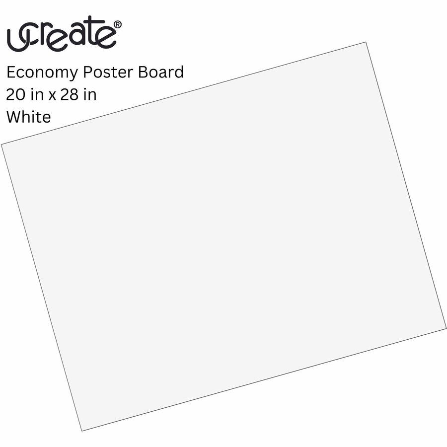 UCreate Coated Poster Board - Printing - 22"Width x 28"Length - 50 / Carton - White. Picture 5