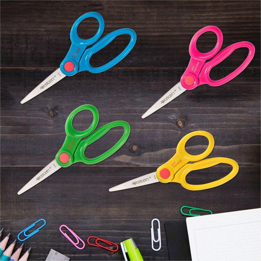 Westcott Teachers Scissors Caddy with 24 pieces 5" Kids Anit-Microbial Blunt Scissors - 5" Overall Length - Left/Right - Stainless Steel - Pointed Tip - Assorted - 1 Each. Picture 10