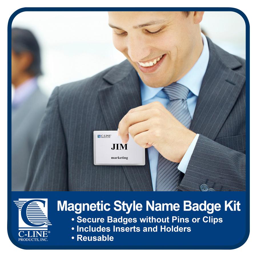 C-Line Magnetic Style Name Badge Holder Kit - Magnetic Style Name Badge Holder Kit. Picture 3