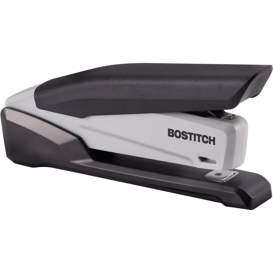 Bostitch EcoStapler Spring-Powered Antimicrobial Desktop Stapler - 20 of 30lb Paper Sheets Capacity - 210 Staple Capacity - Full Strip - 1/4" Staple Size - 1 Each - Gray, Black. Picture 13