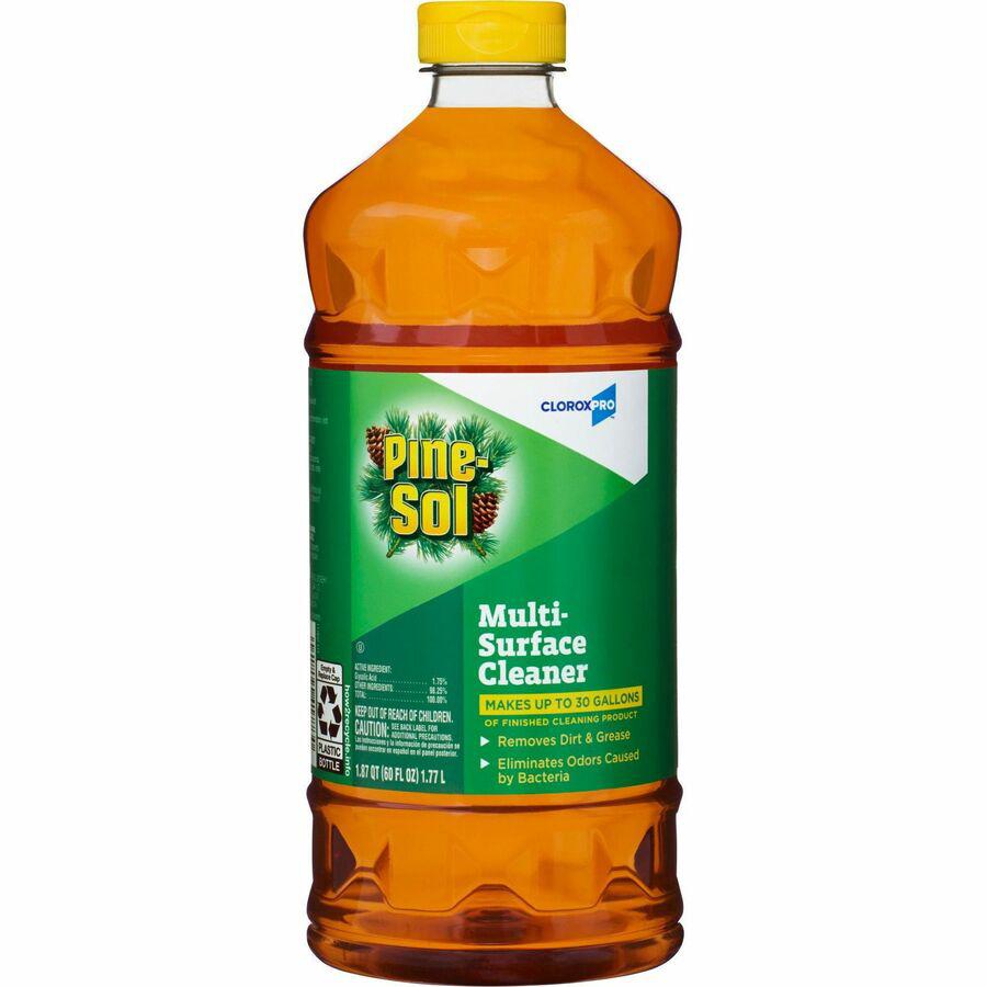 CloroxPro&trade; Pine-Sol Multi-Surface Cleaner - For Multipurpose - Concentrate - 60 fl oz (1.9 quart) - Pine Scent - 6 / Carton - Deodorize, Odorless, Anti-bacterial, Residue-free - Amber. Picture 18