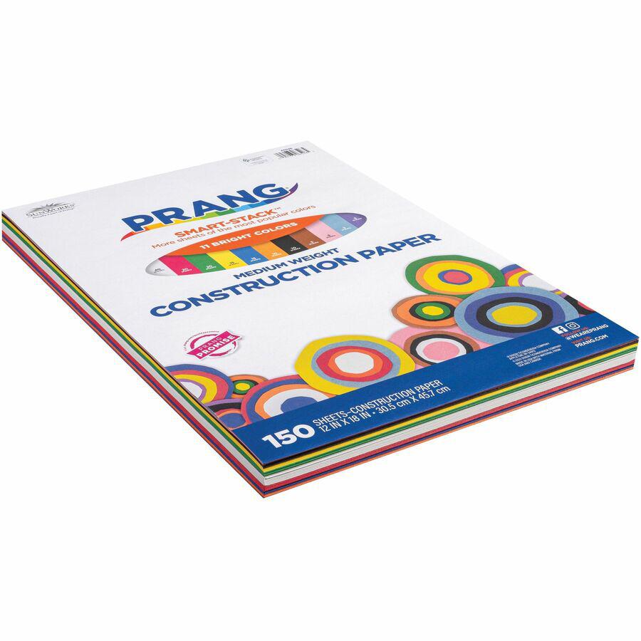 Prang 11-Color Construction Paper Smart-Stack - Art Classes - 12"Width x 18"Length - 150 / Pack - Assorted. Picture 6
