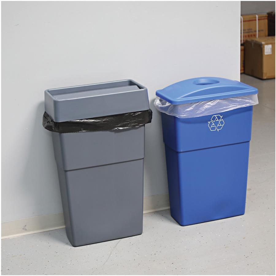 Genuine Joe 23 Gallon Recycling Container - 23 gal Capacity - Rectangular - 30" Height x 22.5" Width x 11" Depth - Blue, White - 1 Each. Picture 12
