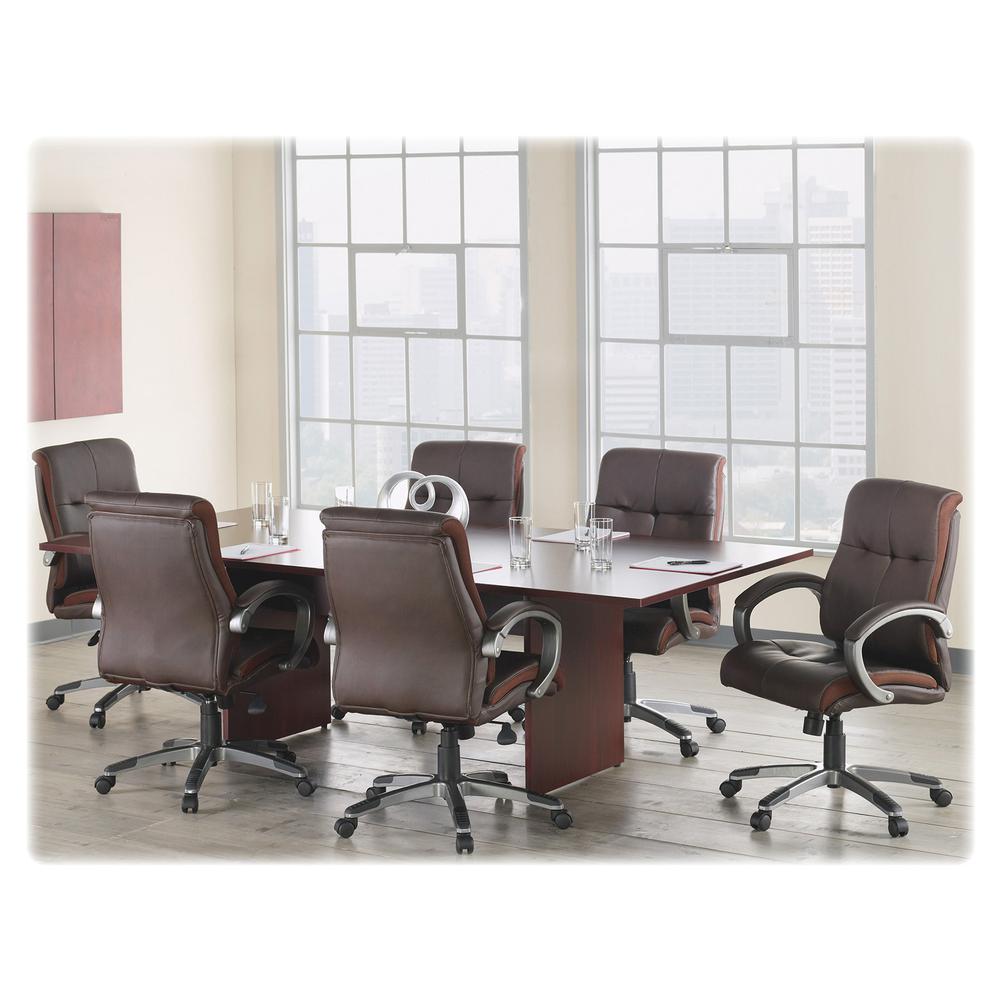 Lorell Essentials Conference Tabletop - Rectangle Top - 48" Table Top Width x 96" Table Top Depth x 1.25" Table Top Thickness - 1" Height x 94.50" Width x 47.25" Depth - Assembly Required - Mahogany. Picture 4