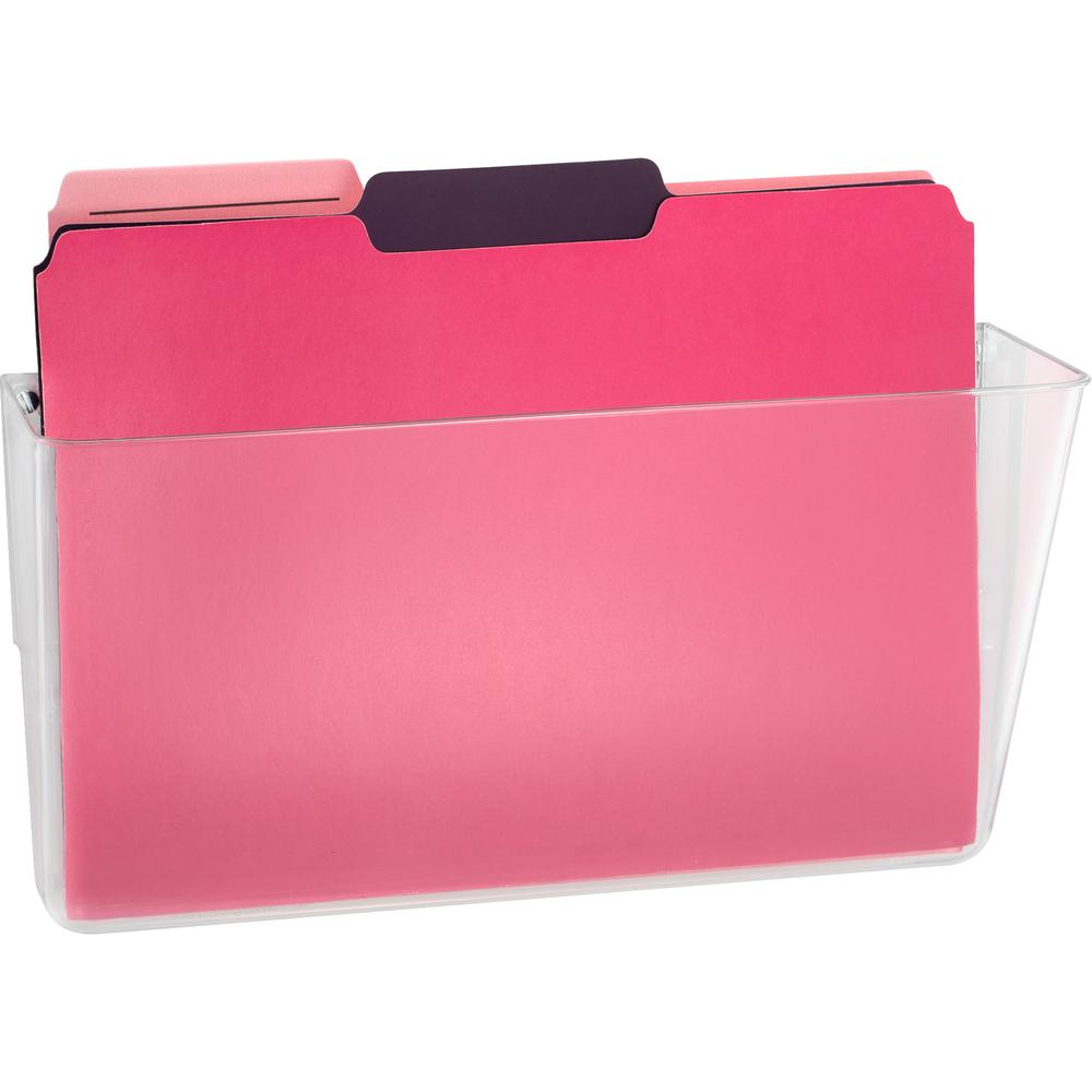 Officemate Wall Mountable Space-Saving Files - 7" Height x 13" Width x 4.1" Depth - Clear - Plastic - 1 Each. Picture 4
