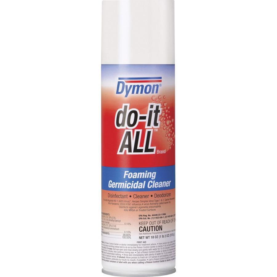 Dymon Do-It-All Foaming Germicidal Cleaner - For Multipurpose - 18 fl oz (0.6 quart) - 12 / Carton - Disinfectant, Deodorize, Odorless, Non-abrasive - White. Picture 2