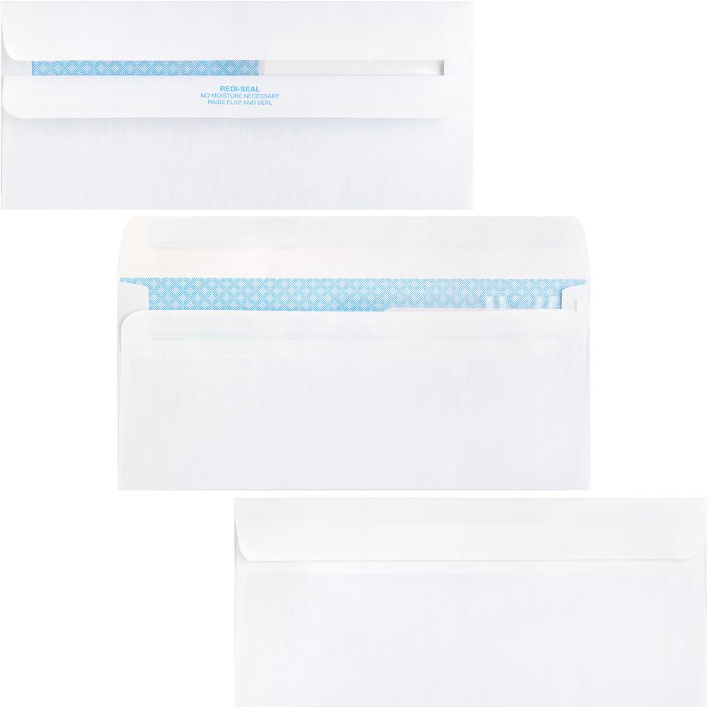 Business Source No. 9 Double Window Invoice Envelopes - Double Window - #9 - 8 7/8" Width x 3 7/8" Length - 24 lb - Self-sealing - 500 / Box - White. Picture 9