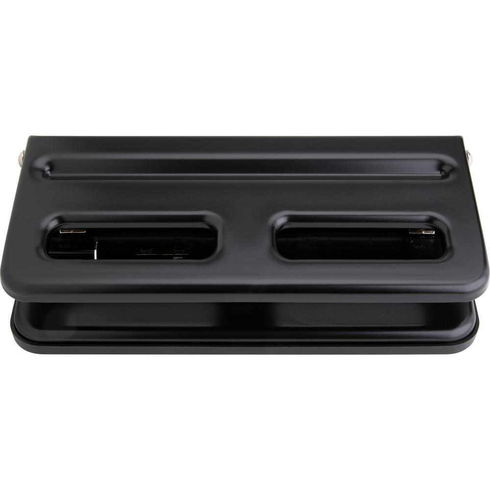 Business Source Heavy-duty 3-hole Punch - 3 Punch Head(s) - 30 Sheet of 20lb Paper - 9/32" Punch Size - Black. Picture 4