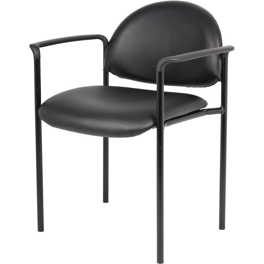 Boss Diamond Stacking Chair with Arm - Black - Fabric. Picture 10