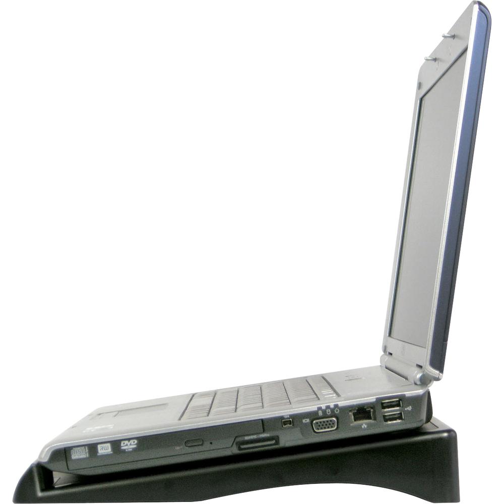 DAC Height and Angle Adjustable Laptop Stand - 2.6" Height x 11.5" Width x 13" Depth - Black. Picture 3
