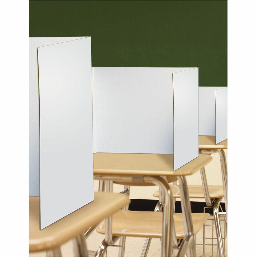 Pacon Privacy Boards - 48"W x 16"H - 4 Boards/Pack - White. Picture 2
