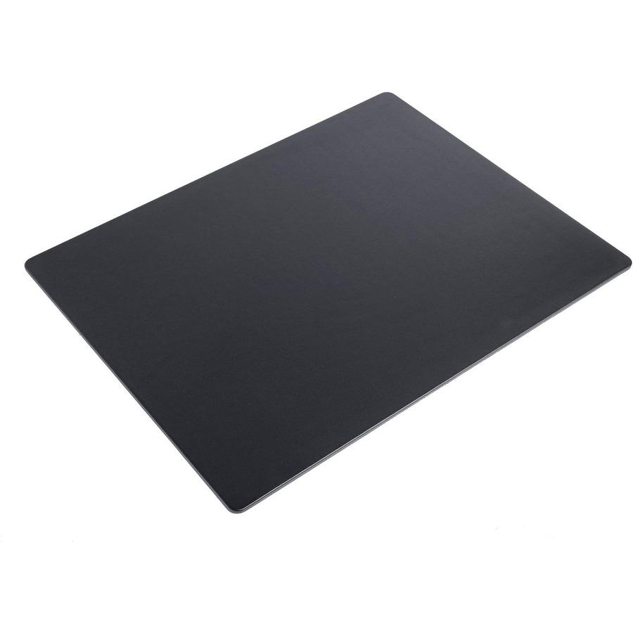 Dacasso Desk Mat - Black Leatherette - Rectangle - 24" Width x 19" Depth - Felt - Leatherette - Black. Picture 2