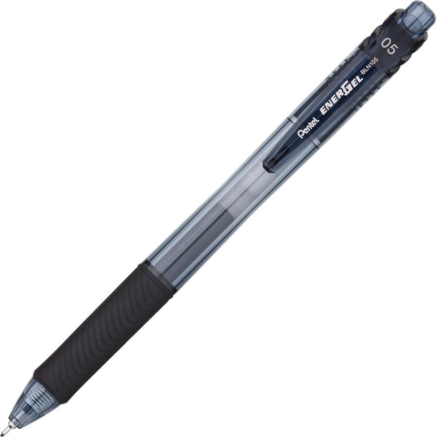 Pentel EnerGel-X Retractable Gel Pens - Fine Pen Point - 0.5 mm Pen Point Size - Needle Pen Point Style - Refillable - Retractable - Black Gel-based Ink - Black Barrel - 1 Dozen. Picture 5