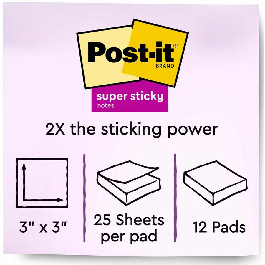 Post-it&reg; Super Sticky Full Adhesive Notes - Energy Boost Color Collection - 360 - 3" x 3" - Square - 30 Sheets per Pad - Unruled - Neon Green, Fireball Fuchsia, Neon Orange, Yellow, Electric Blue,. Picture 4