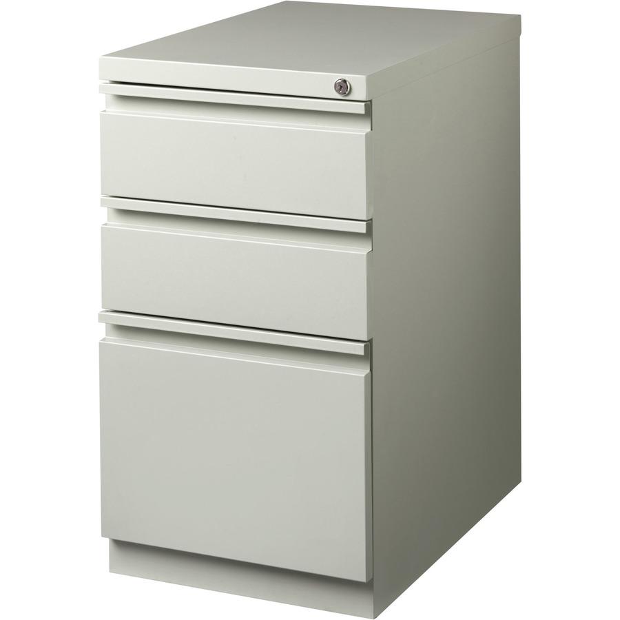 Lorell 23" Box/Box/File Mobile File Cabinet with Full-Width Pull - 15" x 22.9" x 27.8" - 3 x Drawer(s) for Box, File - Letter - Vertical - Ball-bearing Suspension, Security Lock, Recessed Handle - Lig. Picture 10