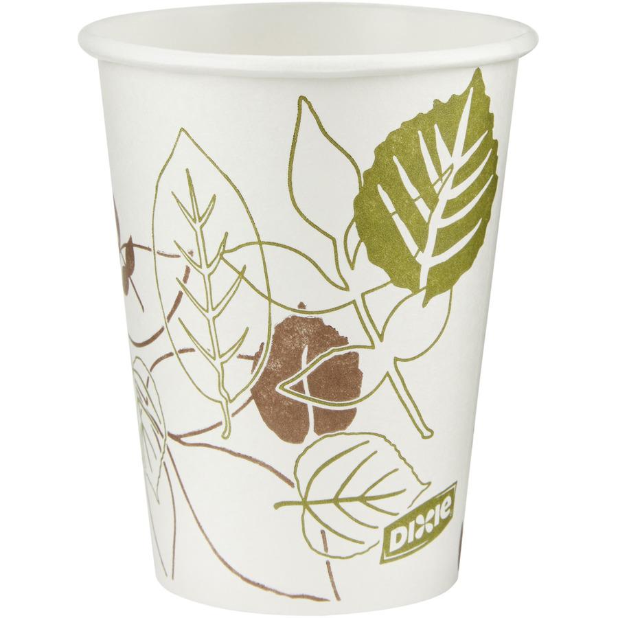 Dixie Pathways 8 oz Paper Hot Cups By GP Pro - 25 / Pack - 20 / Carton - White - Paper - Hot Drink, Beverage. Picture 8