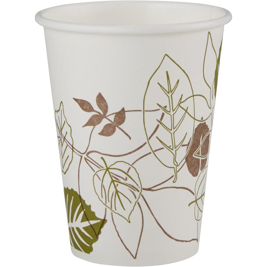 Dixie Pathways 12 oz Paper Hot Cups By GP Pro - 25 / Pack - 20 / Carton - White - Paper - Hot Drink. Picture 8