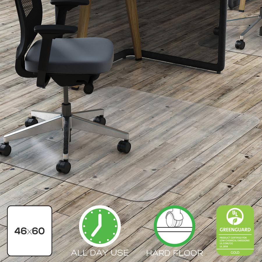 Deflecto Polycarbonate Chair Mat for Hard Floors - Hard Floor - 60" Length x 46" Width - Rectangle - Polycarbonate - Clear. Picture 7